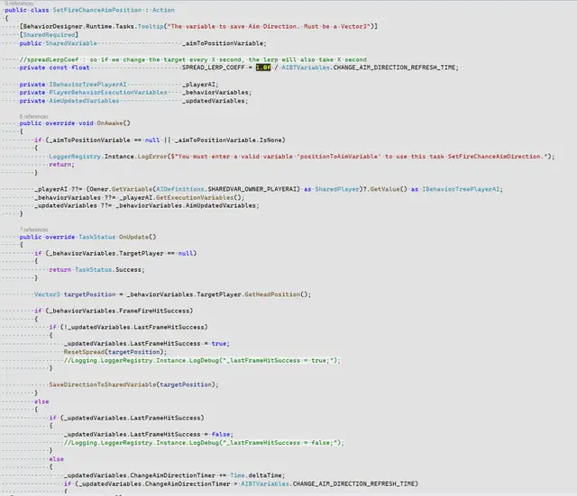 Behavior script sample — an Action Task written in C#